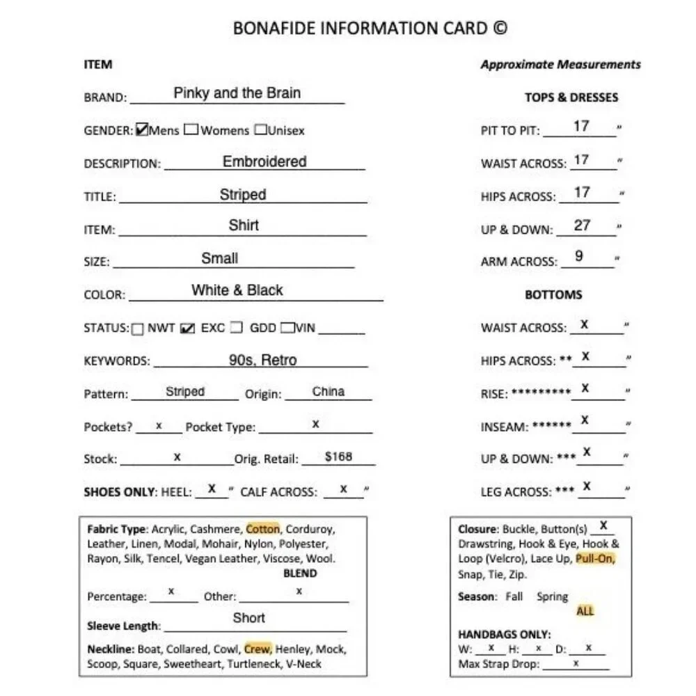 Pinky and The Brain Mens Embroidered Striped Shirt Size Small White Black AN EXC - Picture 8 of 11